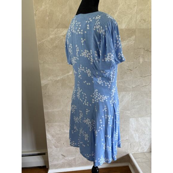 Jack Wills Full Button Down Mini Dress Size 6, Blue White Floral Y2K Cottage 90s - Picture 7 of 12
